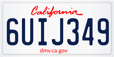 CA license plate 6UIJ349