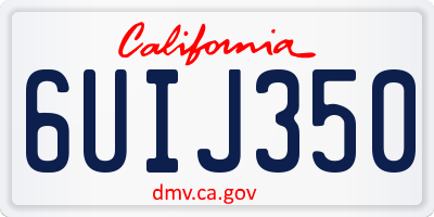 CA license plate 6UIJ350