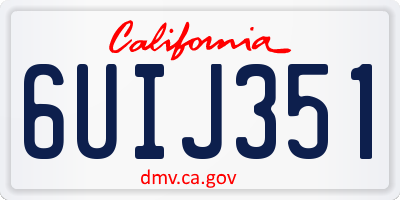 CA license plate 6UIJ351
