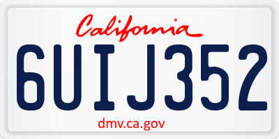 CA license plate 6UIJ352