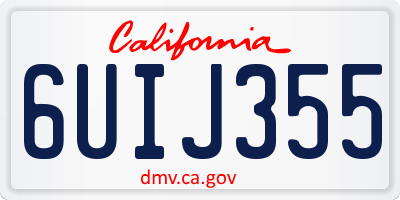 CA license plate 6UIJ355