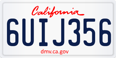 CA license plate 6UIJ356