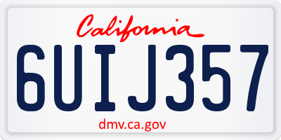 CA license plate 6UIJ357
