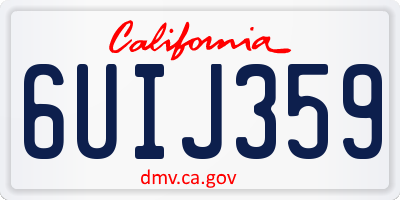 CA license plate 6UIJ359