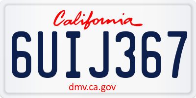 CA license plate 6UIJ367