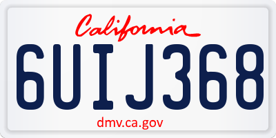 CA license plate 6UIJ368