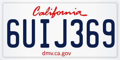 CA license plate 6UIJ369