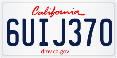 CA license plate 6UIJ370