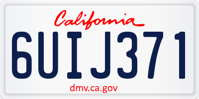 CA license plate 6UIJ371