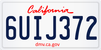 CA license plate 6UIJ372