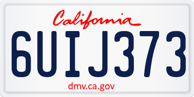 CA license plate 6UIJ373