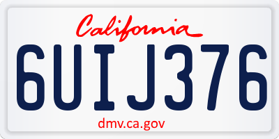 CA license plate 6UIJ376
