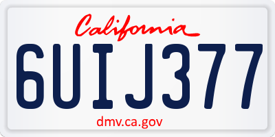 CA license plate 6UIJ377