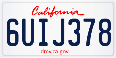 CA license plate 6UIJ378