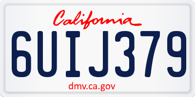 CA license plate 6UIJ379
