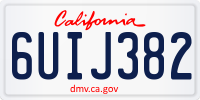 CA license plate 6UIJ382