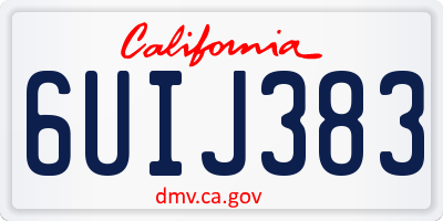 CA license plate 6UIJ383