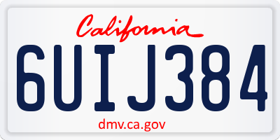CA license plate 6UIJ384