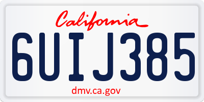 CA license plate 6UIJ385