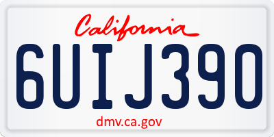 CA license plate 6UIJ390