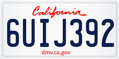 CA license plate 6UIJ392