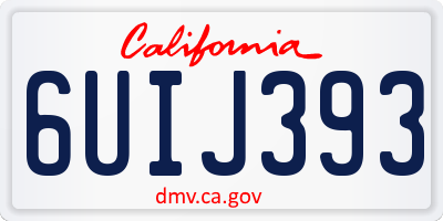 CA license plate 6UIJ393