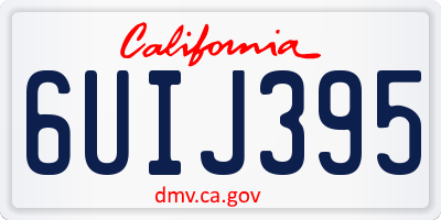CA license plate 6UIJ395