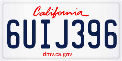 CA license plate 6UIJ396