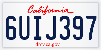 CA license plate 6UIJ397