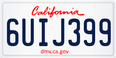 CA license plate 6UIJ399