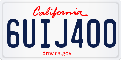 CA license plate 6UIJ400