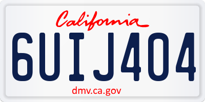 CA license plate 6UIJ404