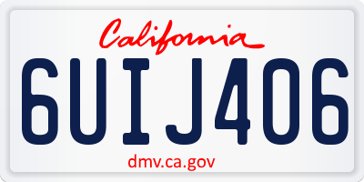 CA license plate 6UIJ406
