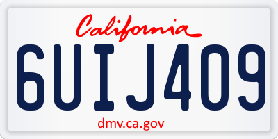 CA license plate 6UIJ409