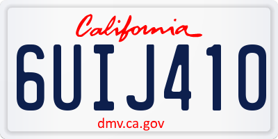 CA license plate 6UIJ410