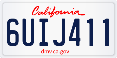 CA license plate 6UIJ411