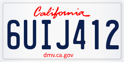 CA license plate 6UIJ412
