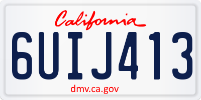 CA license plate 6UIJ413