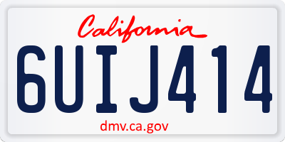 CA license plate 6UIJ414