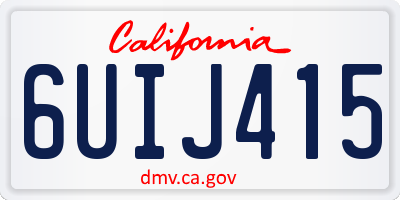 CA license plate 6UIJ415