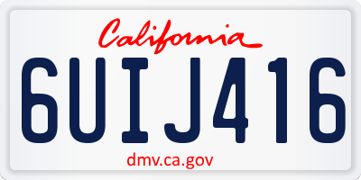 CA license plate 6UIJ416