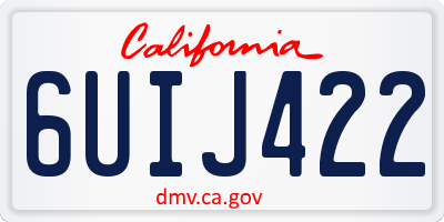 CA license plate 6UIJ422