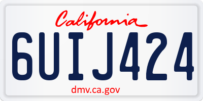 CA license plate 6UIJ424