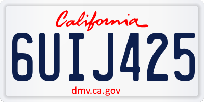 CA license plate 6UIJ425