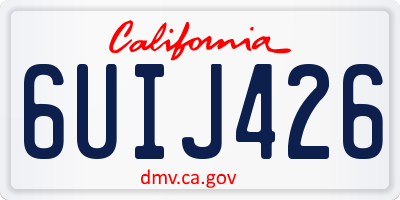 CA license plate 6UIJ426