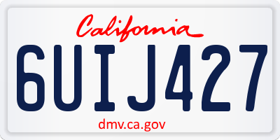 CA license plate 6UIJ427