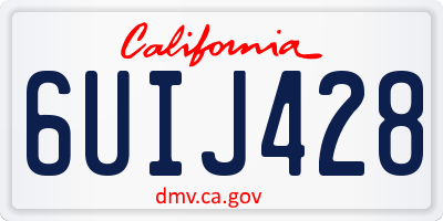 CA license plate 6UIJ428
