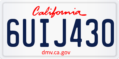 CA license plate 6UIJ430