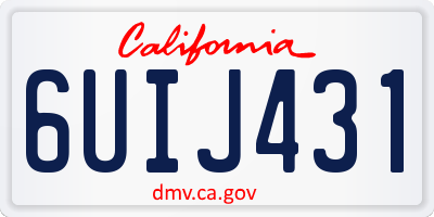 CA license plate 6UIJ431