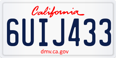 CA license plate 6UIJ433